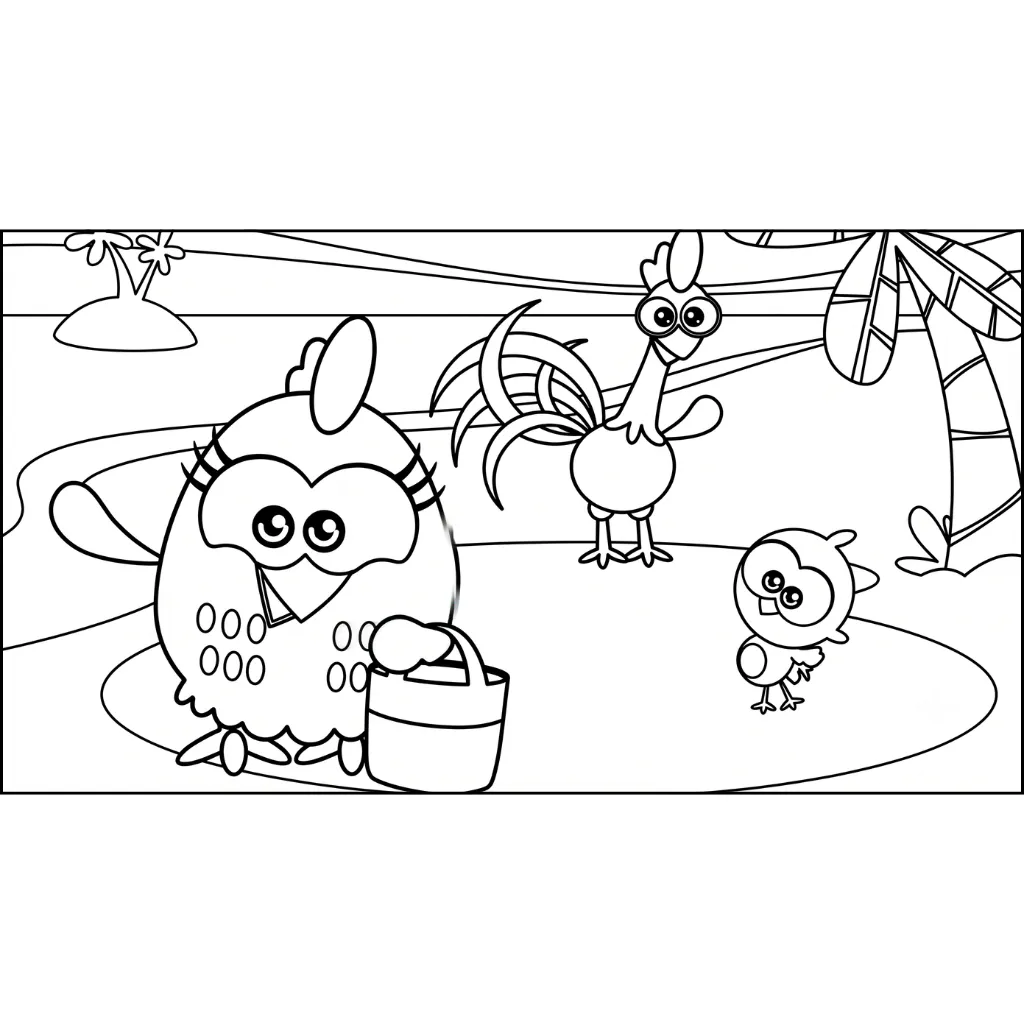 Galinha Pintadinh 8 para colorear y recortar para imprimir