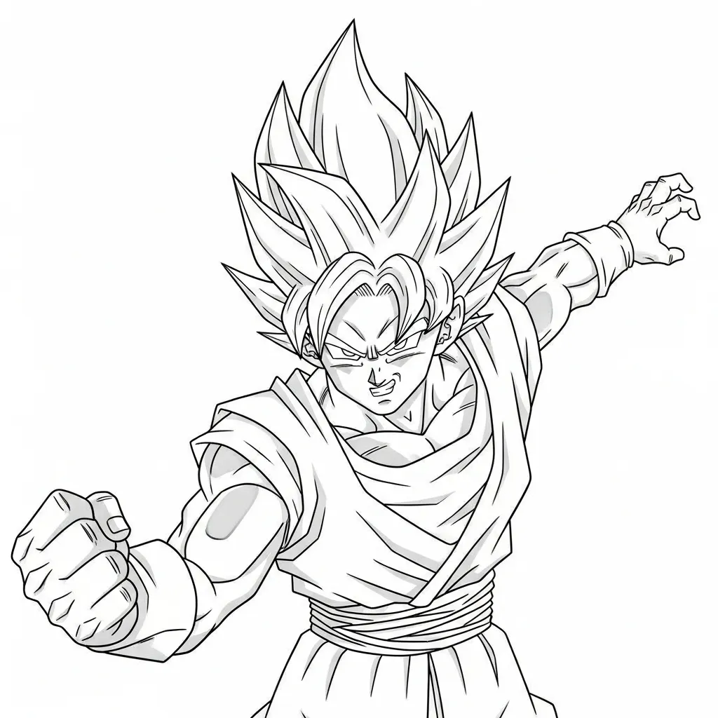 Goku Para Colorear para colorear para imprimir para niño de 7 años 3