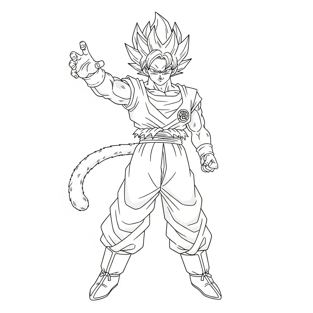 Goku Para Colorear para colorear para niños para descargar 2