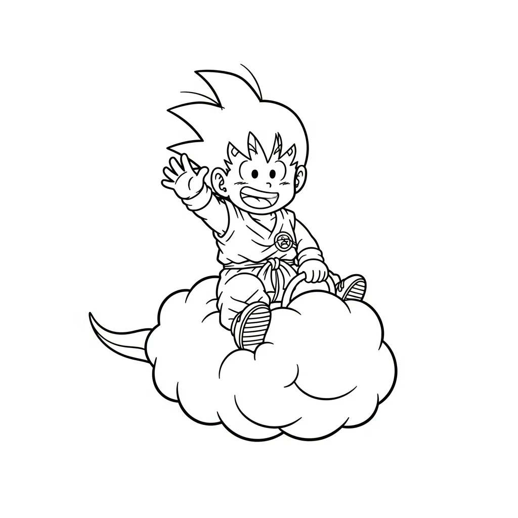 Goku Para Colorear para colorear para imprimir para niño de 2 años 1