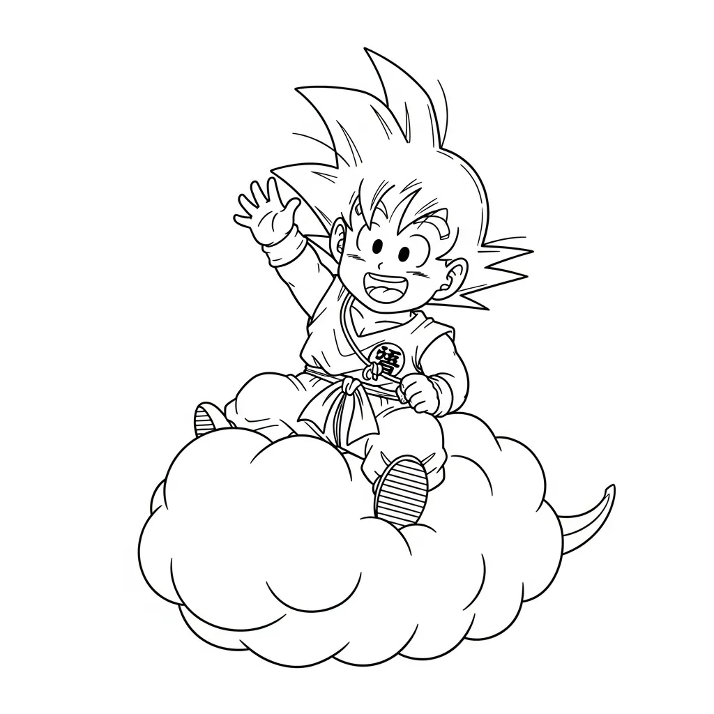 Goku Para Colorear para colorear para niños
