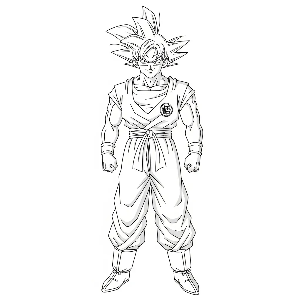 Goku Para Colorear para colorear para niño para imprimir gratis 1