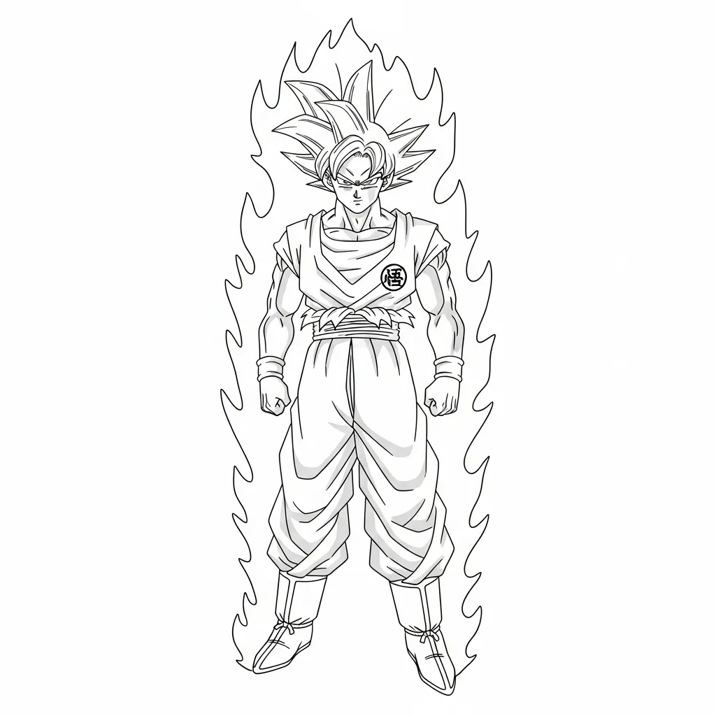 Goku Para Colorear para colorear en línea