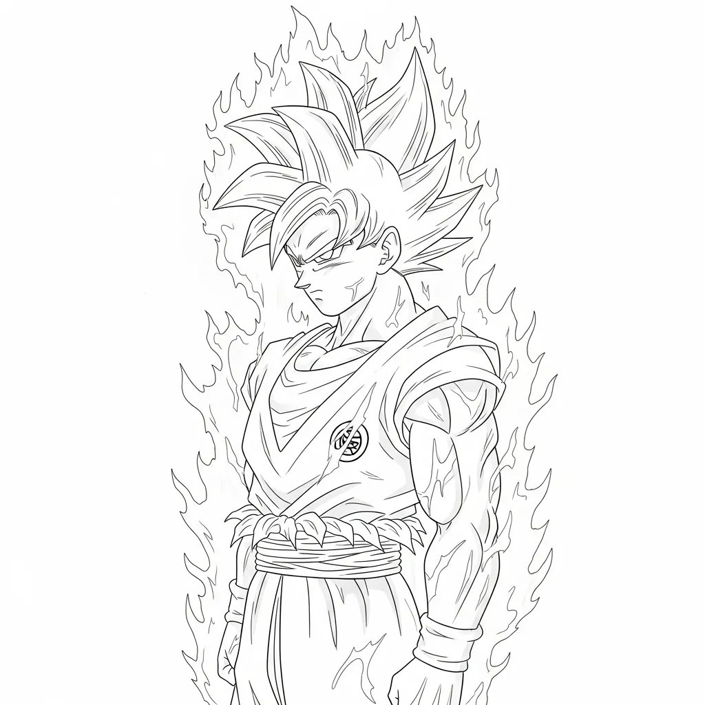 Goku Para Colorear para colorear para niño de 3 años