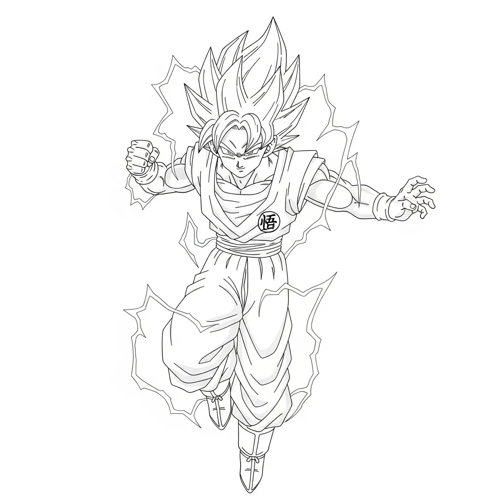 Goku Para Colorear para colorear para imprimir para niño de 2 años 2