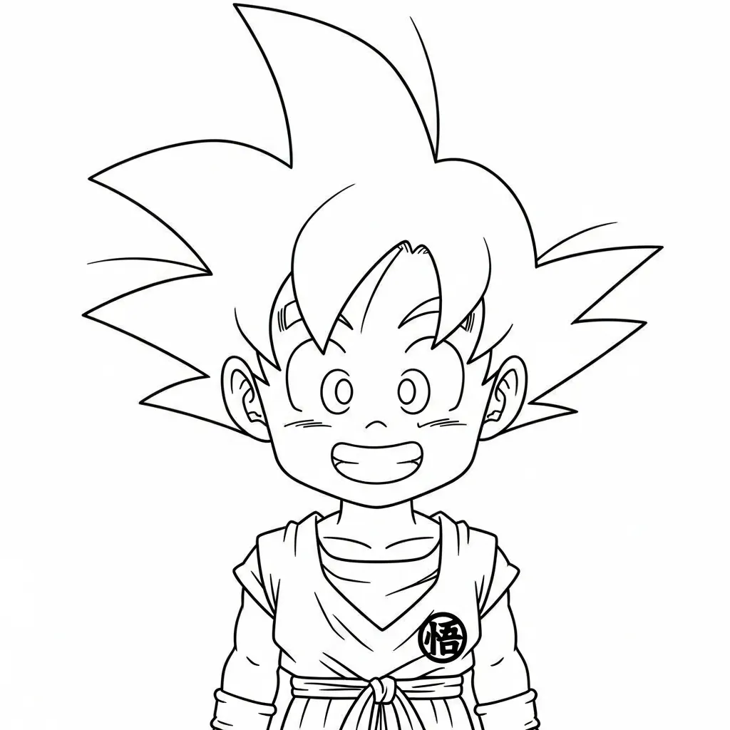 Goku Para Colorear para colorear gratis para imprimir
