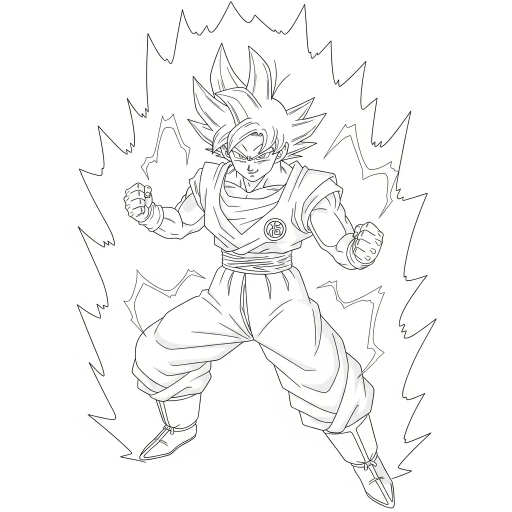 Goku Para Colorear para colorear para niño de 2 años