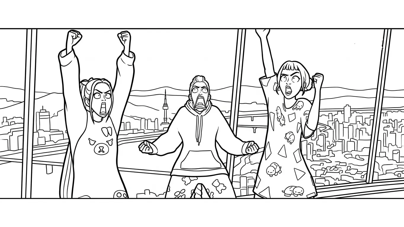 KPop Demon Hunters Para Colorear para colorear para niños para imprimir