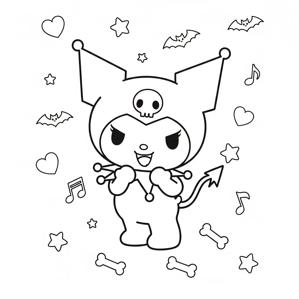 Kuromi Para Colorear para colorear para niño de para imprimir
