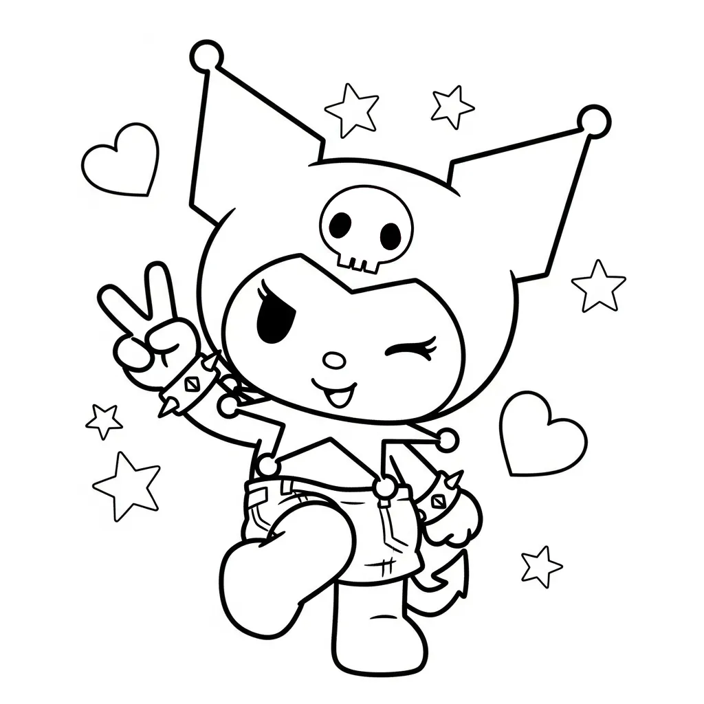 Kuromi Para Colorear para colorear para niño para imprimir