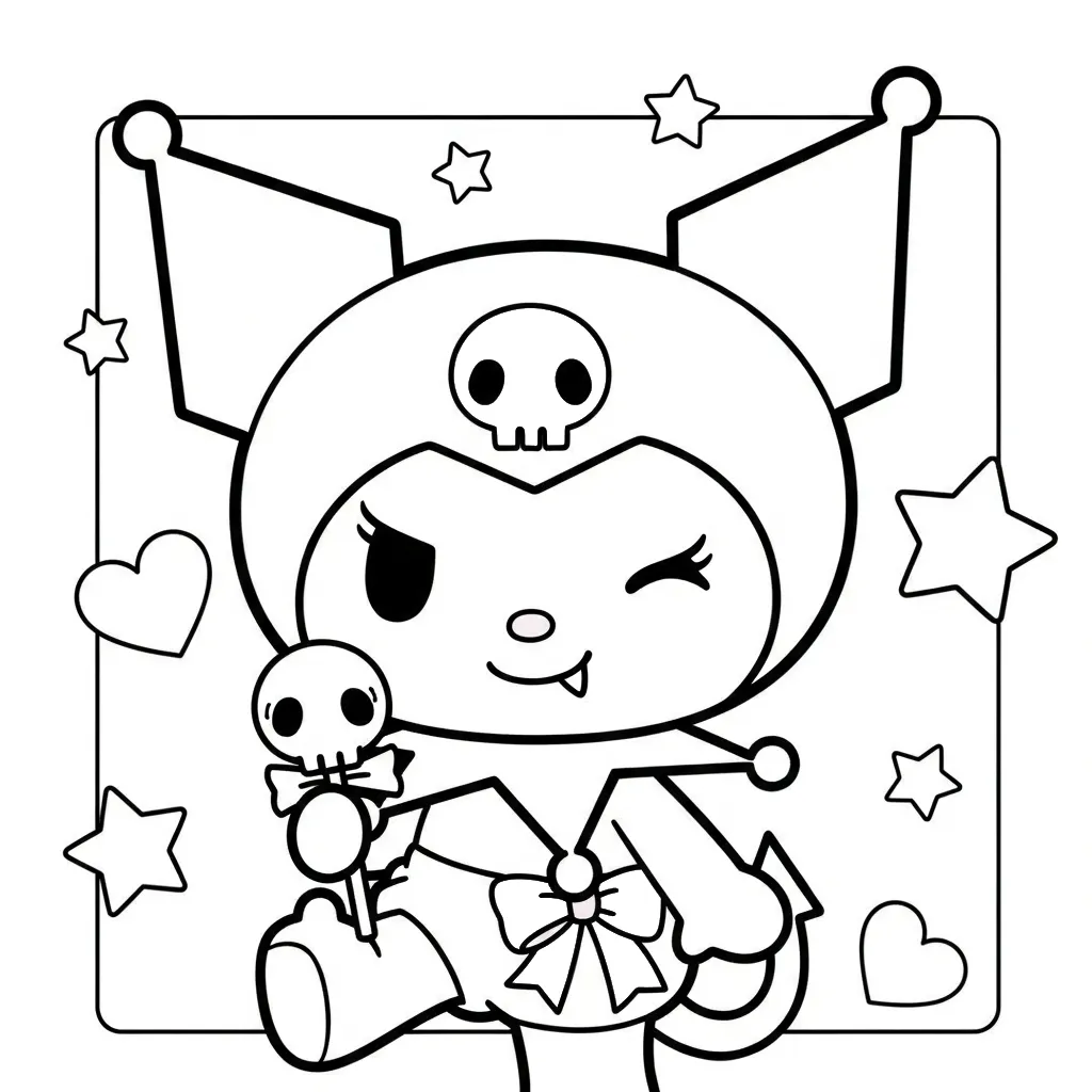 descargar Kuromi Para Colorear para colorear gratis
