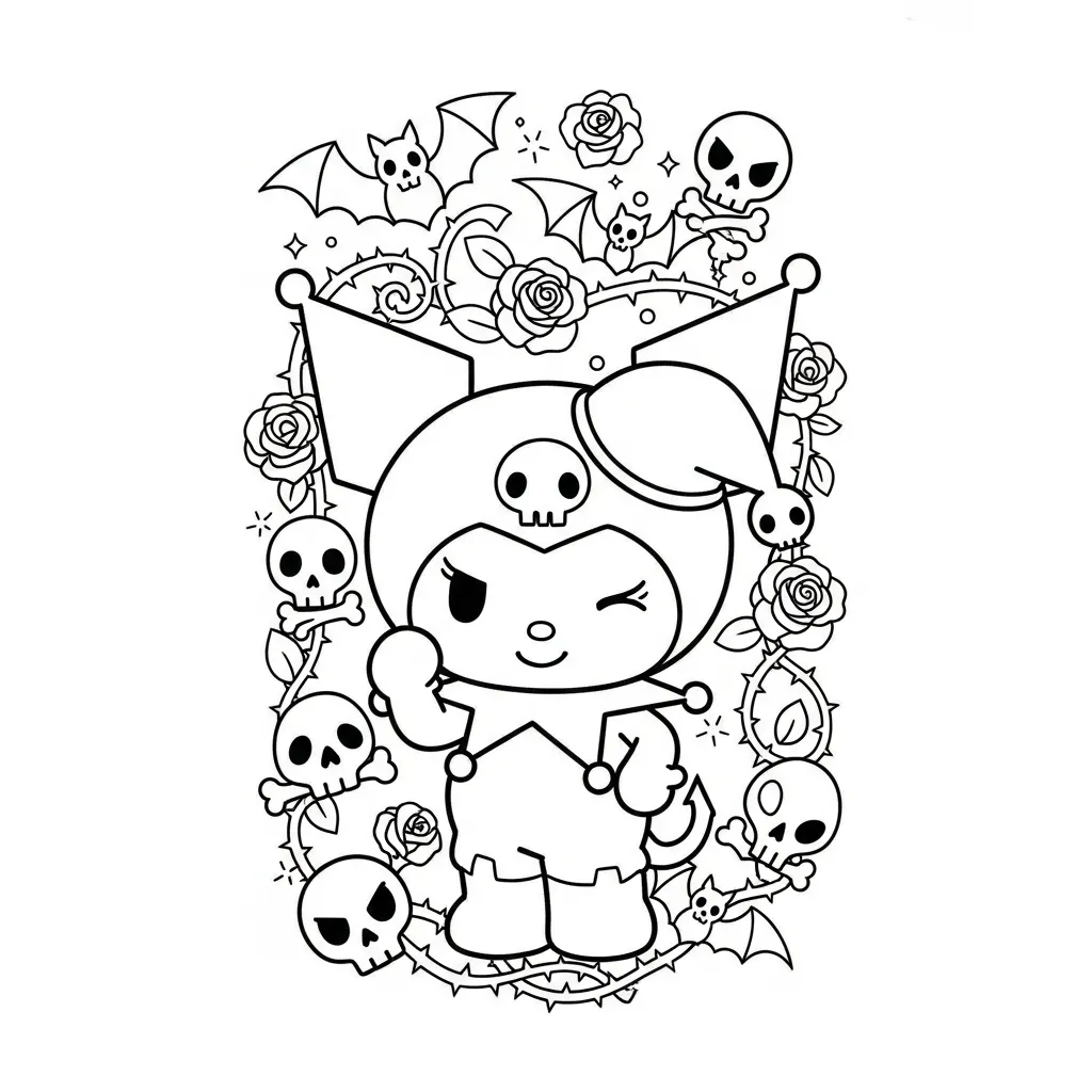 imagen de Kuromi Para Colorear para colorear para niño