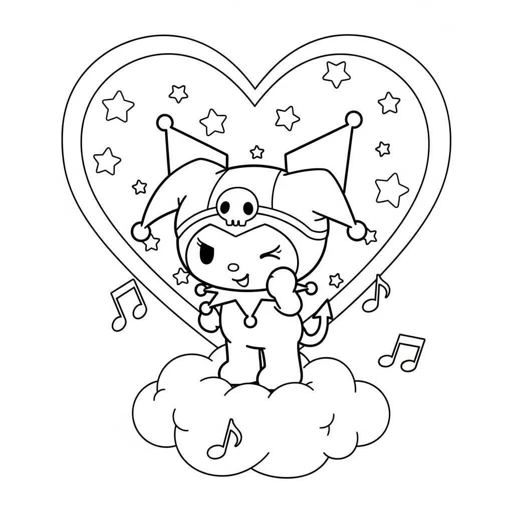 Kuromi Para Colorear para colorear gratis para niños