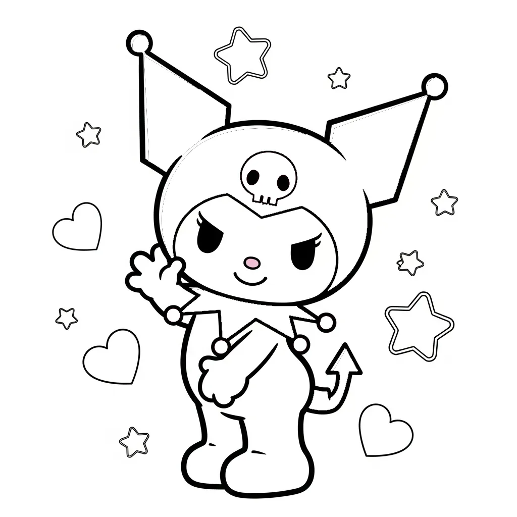 Kuromi Para Colorear para colorear para imprimir gratis pdf