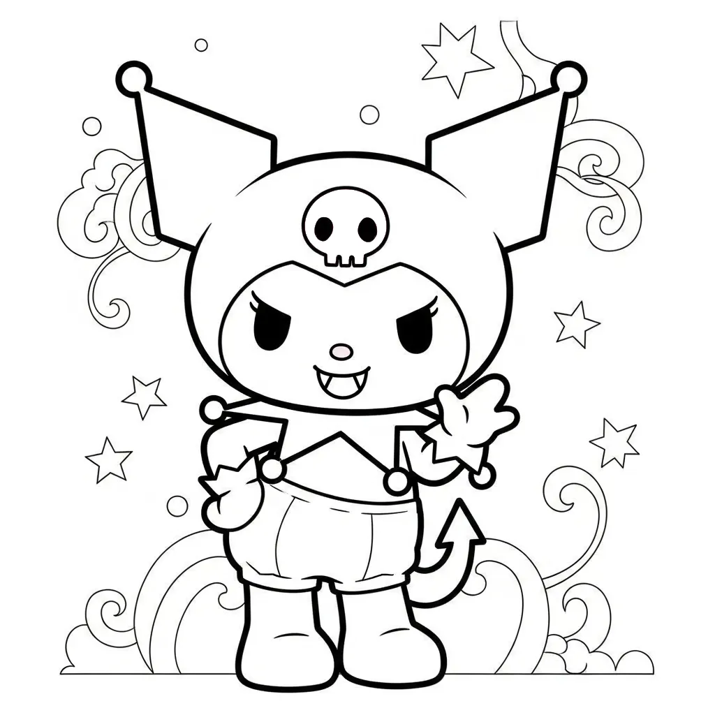 Kuromi Para Colorear para colorear para niños para imprimir gratis
