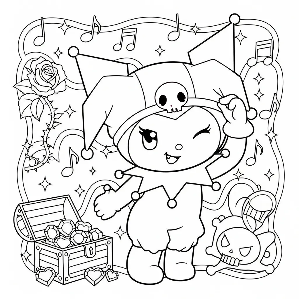 Kuromi Para Colorear para colorear en línea
