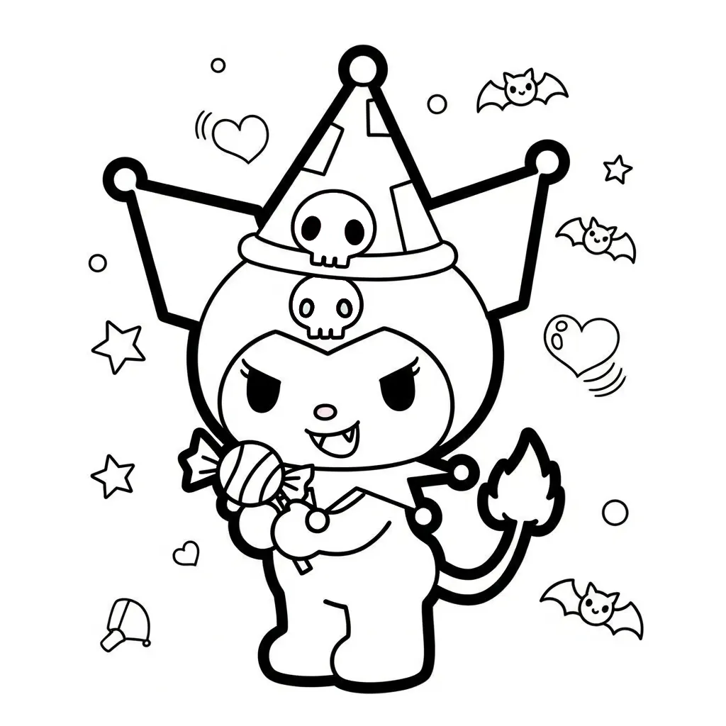 Kuromi Para Colorear para colorear para niño de 7 años