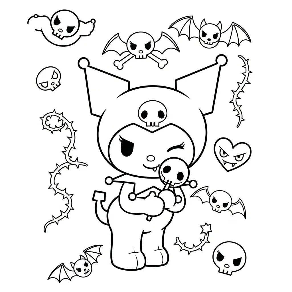 Kuromi Para Colorear para colorear y dibujos