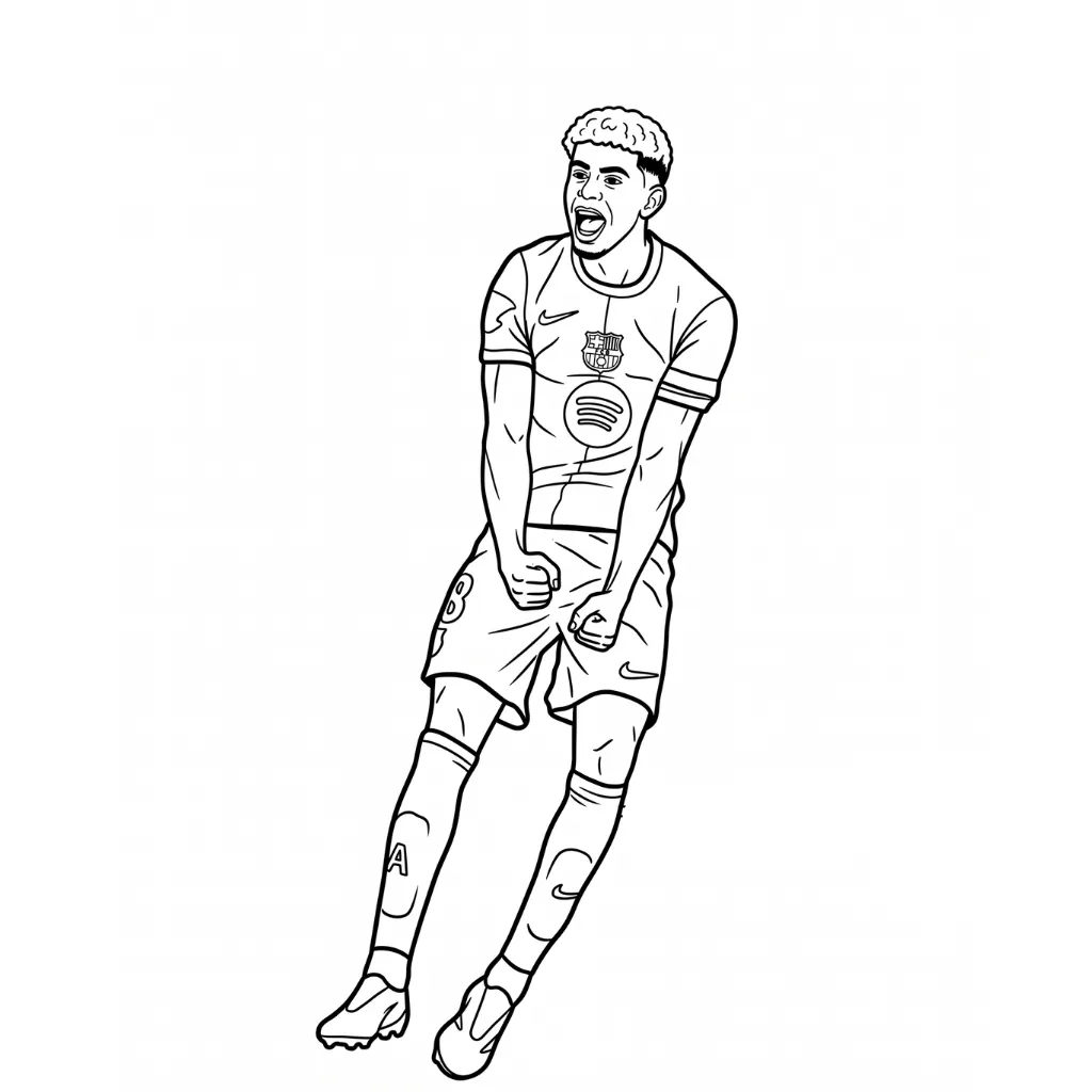 Lamine Yamal 1 para colorear gratis