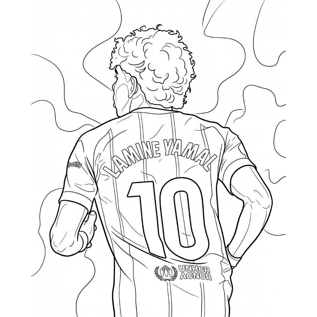 Lamine Yamal 11 para dibujar e imprimir