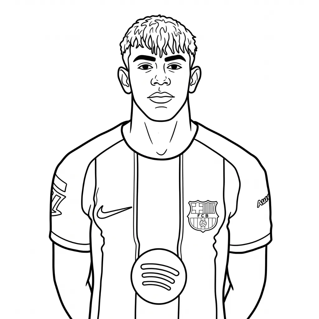 Lamine Yamal 19 para colorear y dibujo para imprimir