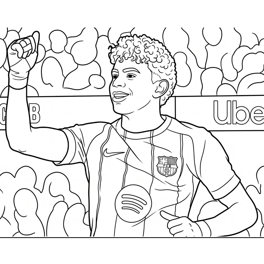Lamine Yamal 4 para dibujar en línea