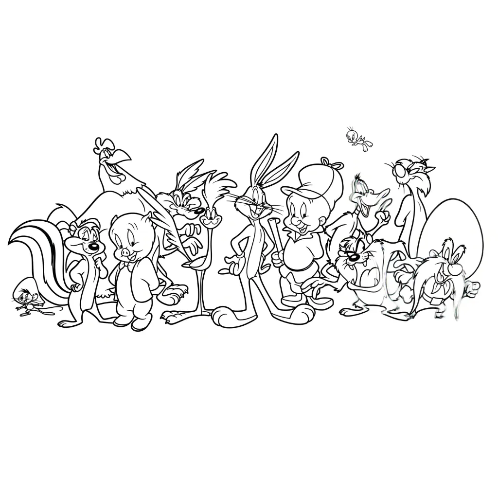 Looney Tunes 11 para colorear para niños para descargar