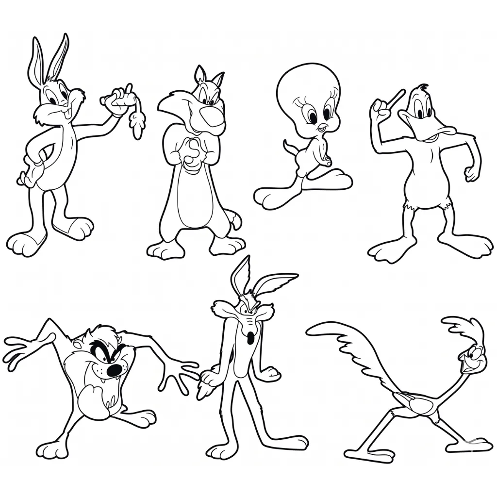 Looney Tunes 21 para colorear para imprimir gratis pdf