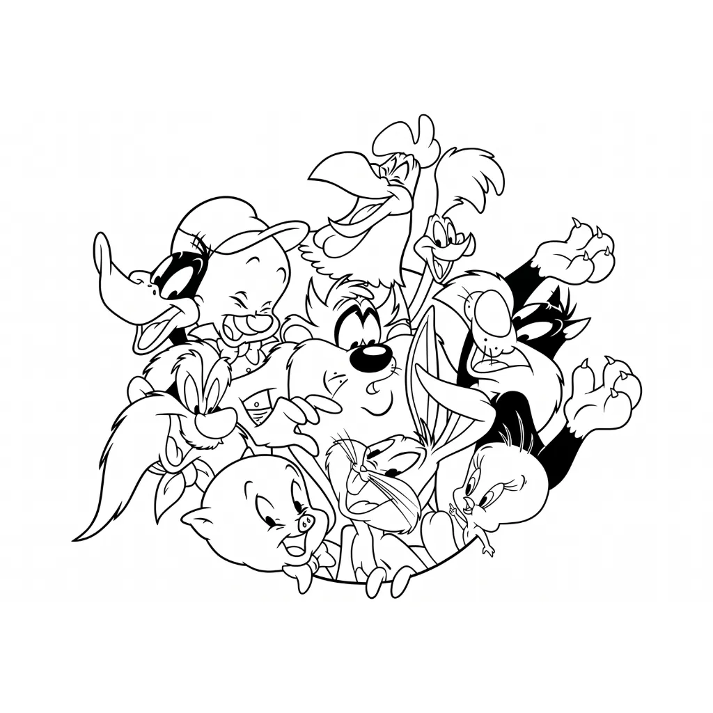 Looney Tunes 9 para colorear para imprimir gratis pdf
