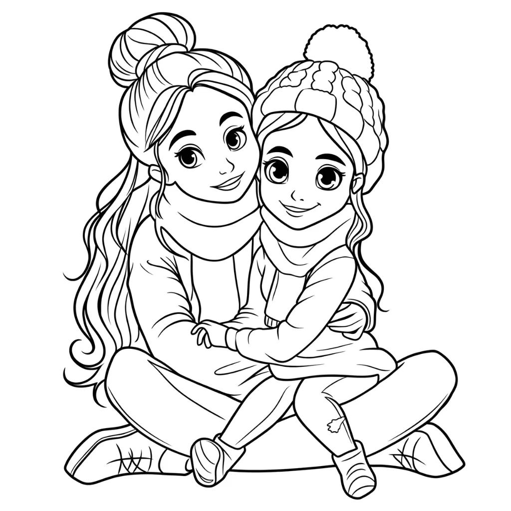 Madre E Hija 10 para colorear para imprimir pdf