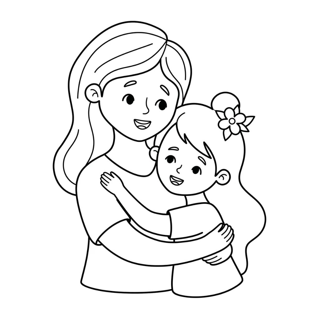 Madre E Hija 12 para colorear para descargar