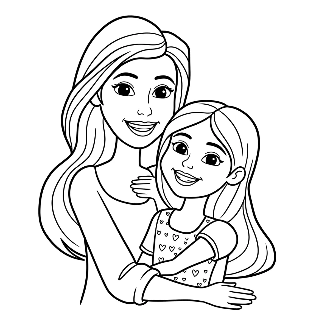imagen de Madre E Hija 14 para colorear para niño