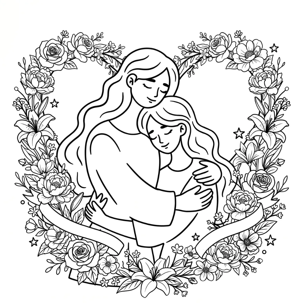 Madre E Hija 18 para colorear para imprimir pdf gratis