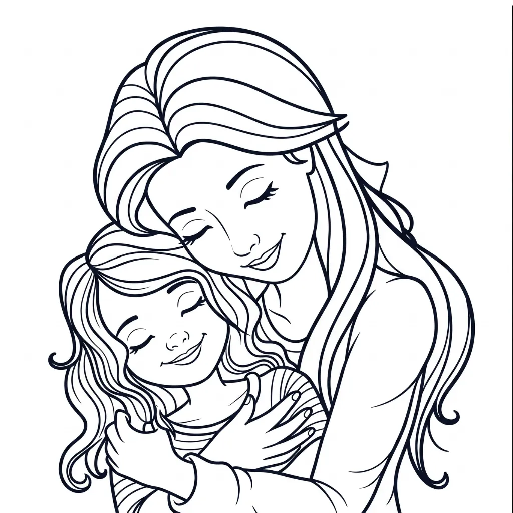 Madre E Hija 19 para colorear para imprimir