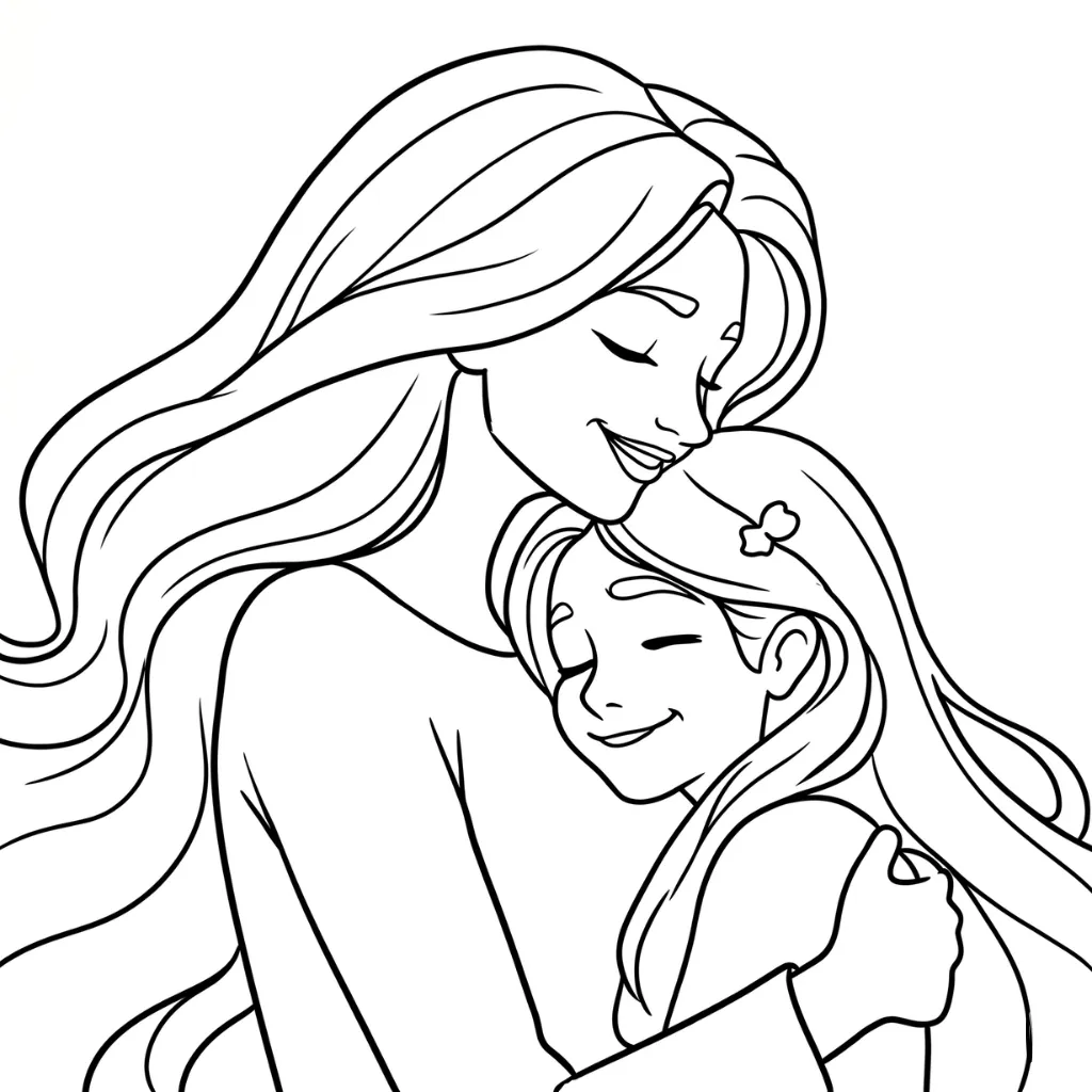 imagen de Madre E Hija 21 para colorear para niño