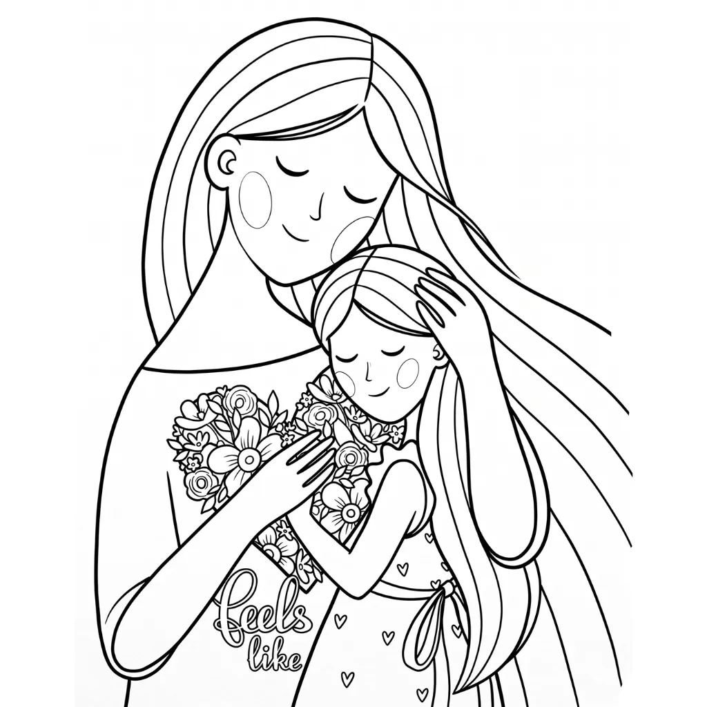 Madre E Hija 6 para colorear gratis para imprimir