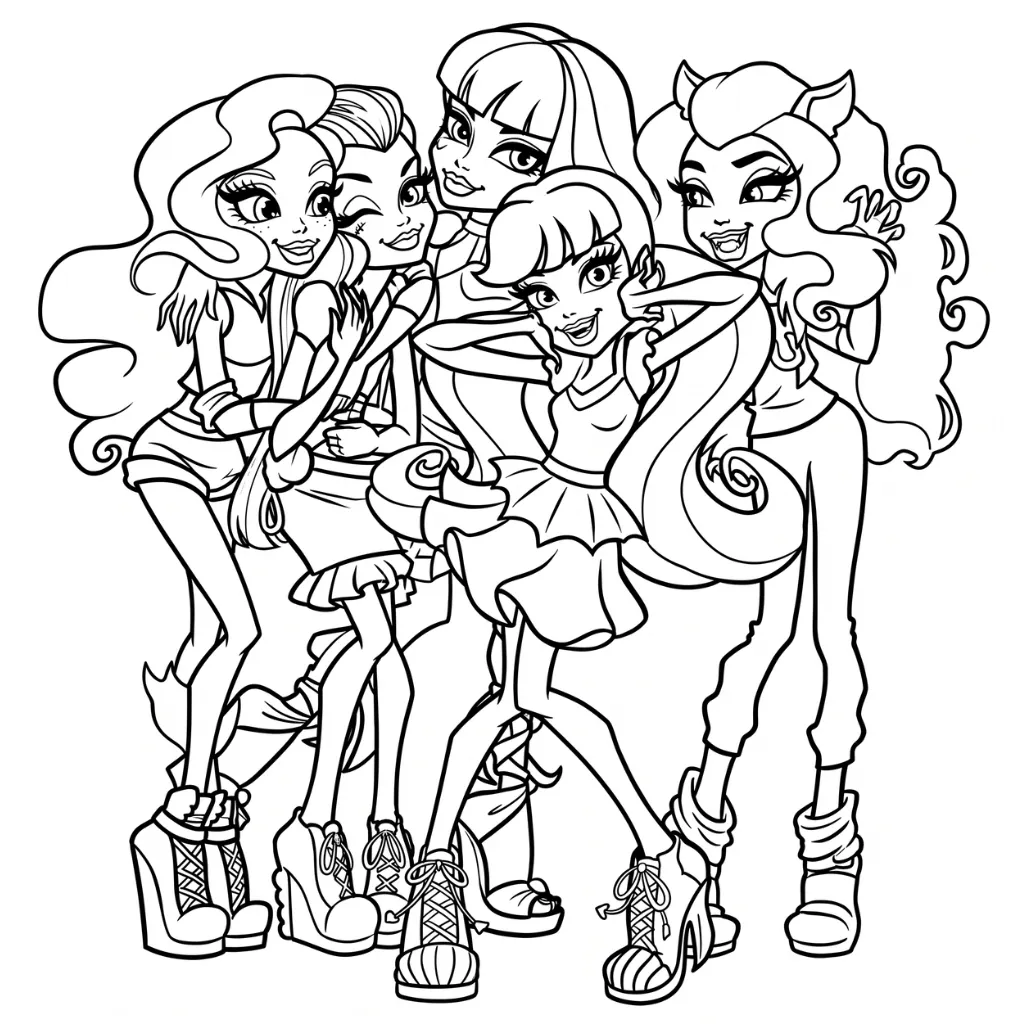Monster High 11 coloring pages for a 10-year-old boy