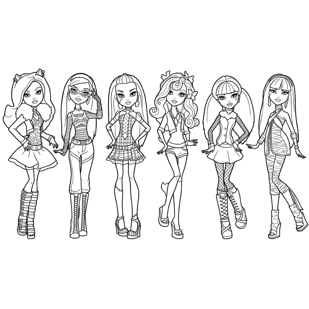 Monster High 3 educational coloring pages for boys