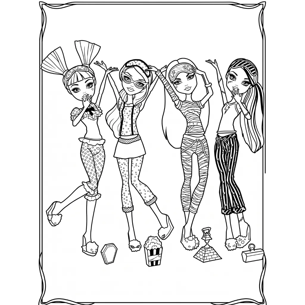 Monster High 9 kawaii coloring pages to print