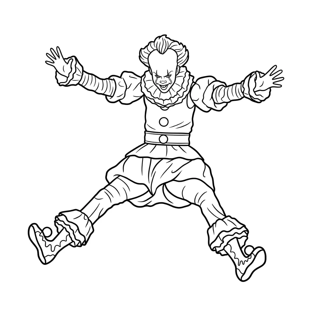 Pennywise 1 para colorear para niños para imprimir