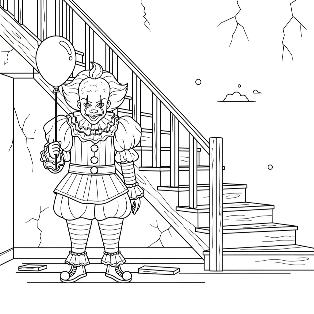Pennywise 14 para colorear para niño de 6 años