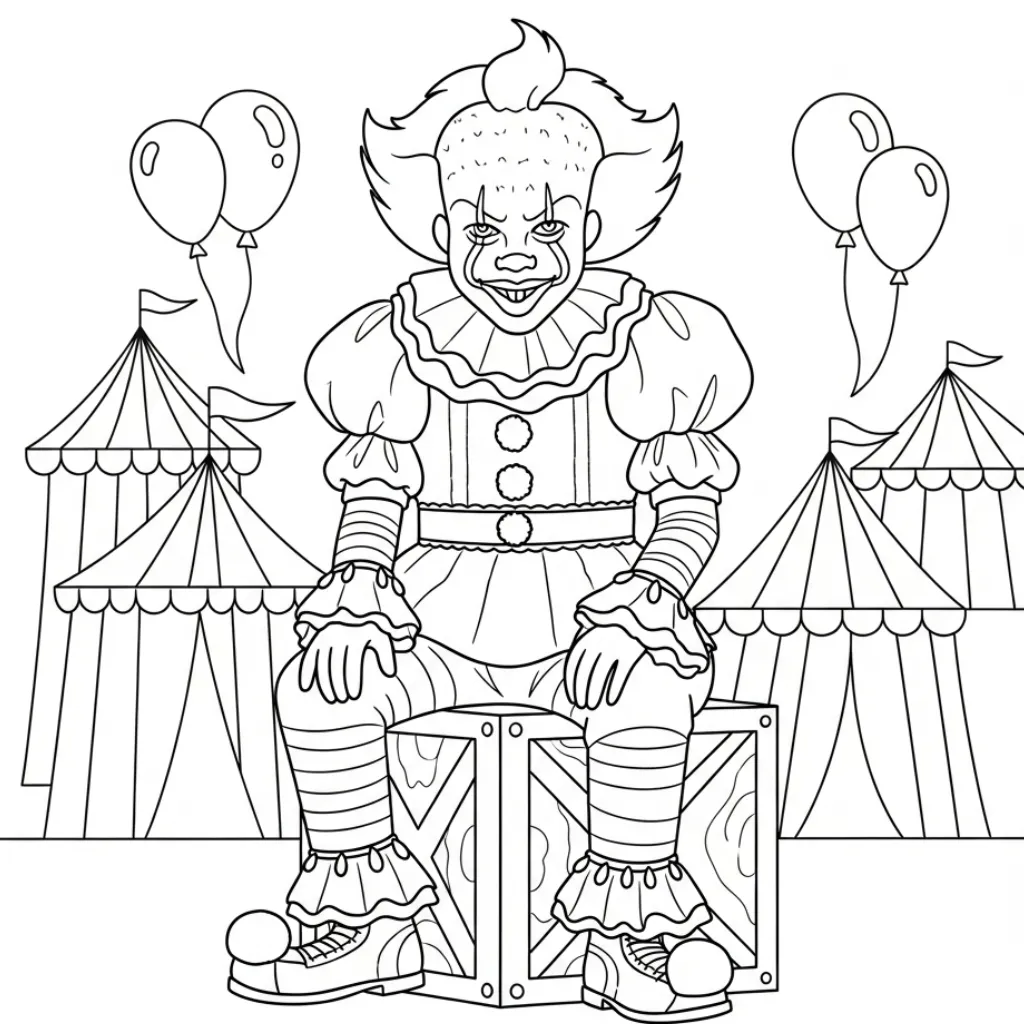 Pennywise 15 para colorear para niño gratis