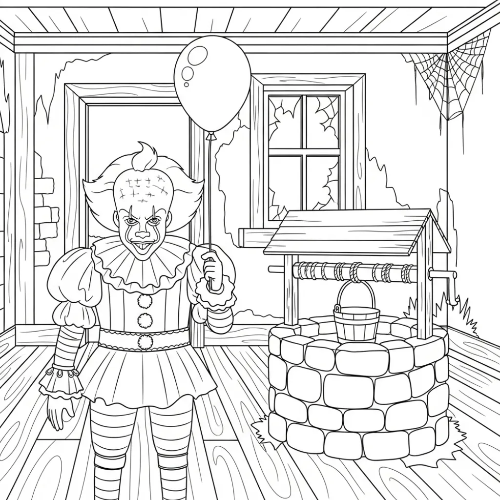 Pennywise 17 para colorear para niño para imprimir gratis