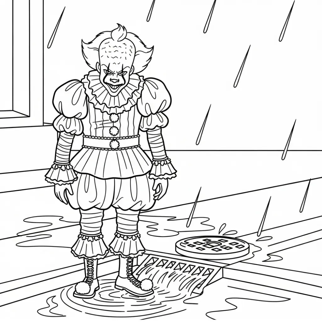 Pennywise 20 para colorear para imprimir para niño de 4 años