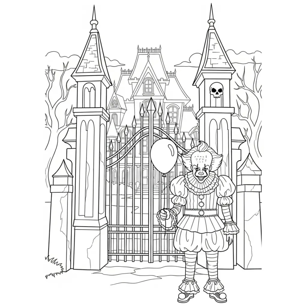 Pennywise 21 de niño para colorear para imprimir