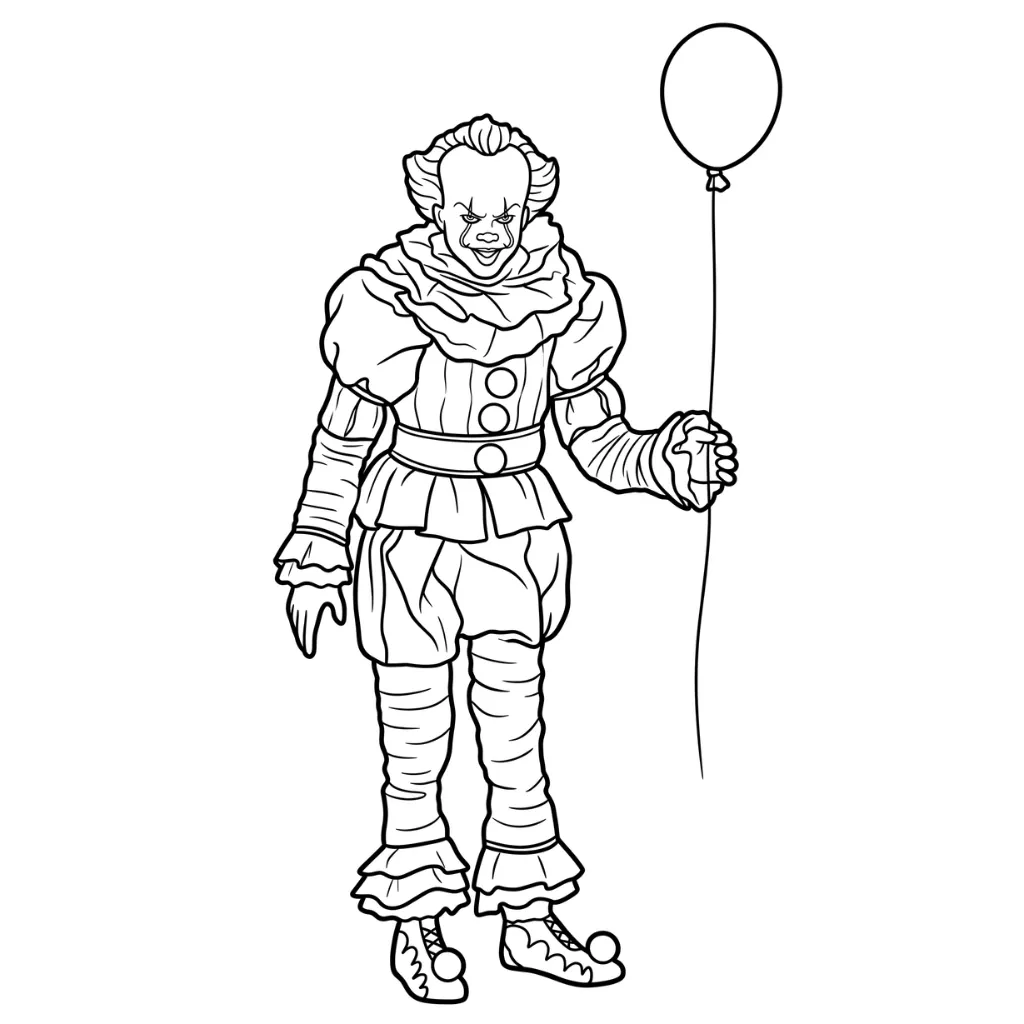 Pennywise 3 para colorear para niño para imprimir gratis