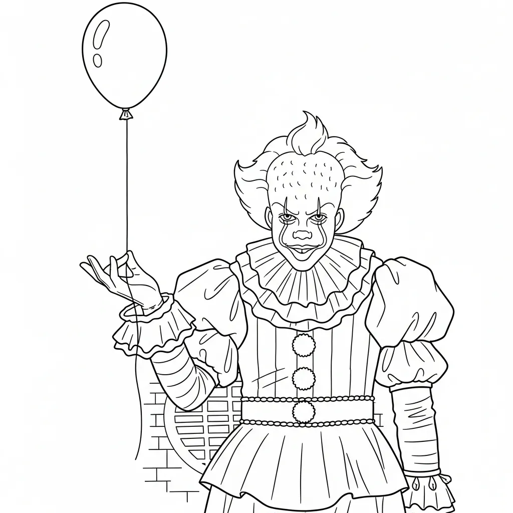 Pennywise 4 para colorear para imprimir para niño de 4 años