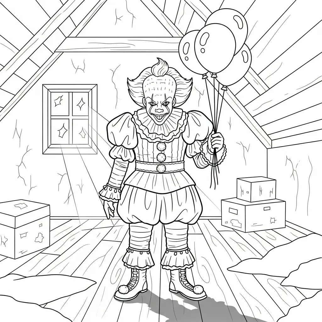 Pennywise 5 para colorear para bebé para imprimir