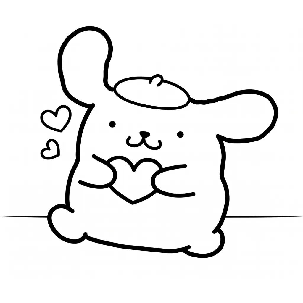Pompompurin 10 para colorear para niño para imprimir