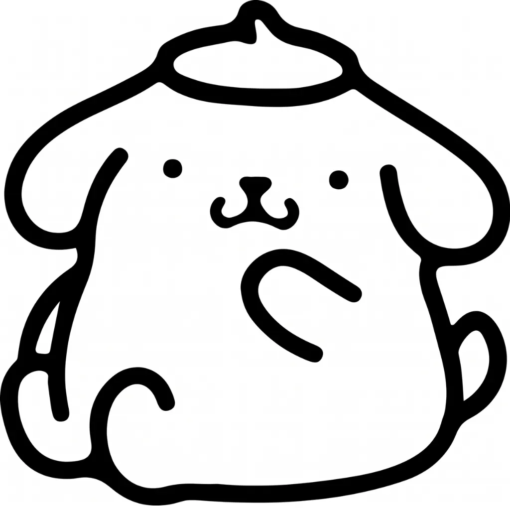 Pompompurin 12 para colorear y recortar para imprimir
